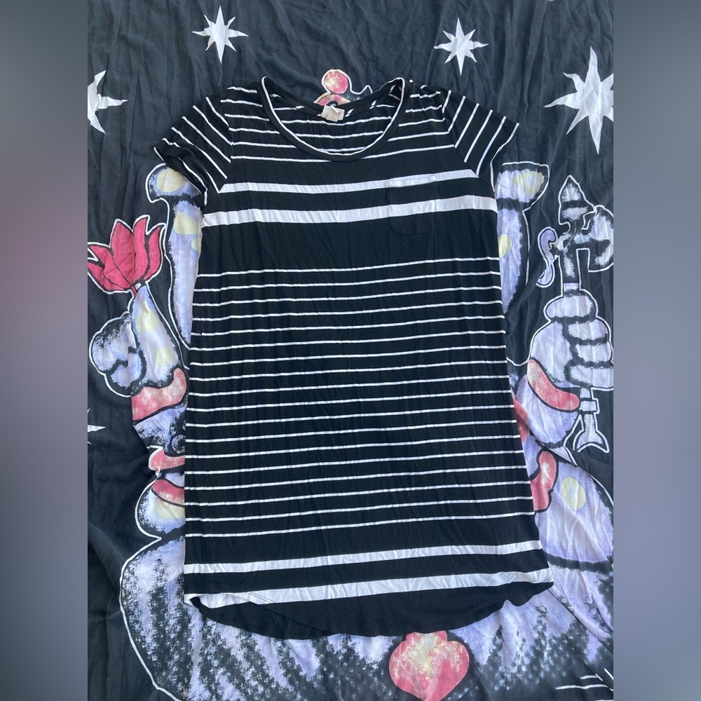Black and white stripped dress